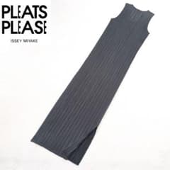 90s 本人期 プリーツプリーズ イッセイミヤケ ロング ワンピース 極美品 プリーツプリーズ イッセイミヤケ プリーツ ロングワンピース スリット