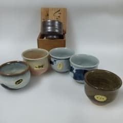 昭和レトロ ぐい呑み 6個セット 木箱入りのサムネイル
