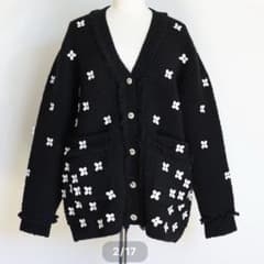 新品未使用　ジプソフィア gypsohila ブラック カーディガン 花　模様 新品 ジプソフィア gypsohila Cardigan カーディガン 花柄 - メルカリ