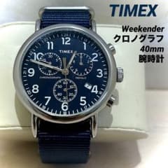 TIMEX ウィークエンダー クロノグラフ 40mm 腕時計 文字盤ネイビー