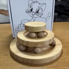木製 猫用おもちゃ 回転　ボールのサムネイル