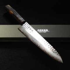 AUS10 ダマスカス 切付包丁 210㎜ G9384 焼栗柄 月光作 １点物 AUS10 ダマスカス 切付包丁 210㎜ G9384 焼栗柄 月光作 1点物 - メルカリ