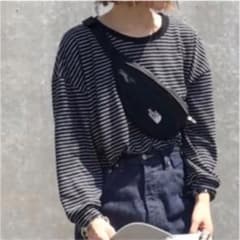 fashiru カットソー ボーダーカットソー ビッグシルエットのサムネイル