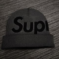 Supreme ニット帽 ブラック/ホワイトのサムネイル