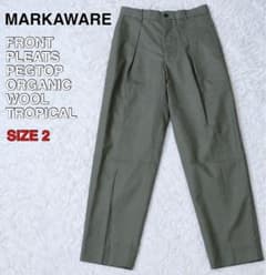 MARKAWARE ペグトップ スラックス オーガニックウール トロピカル 2