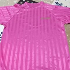 YONEX ストライプバドミントンシャツ ２枚セットピンク/ライムグリーンのサムネイル