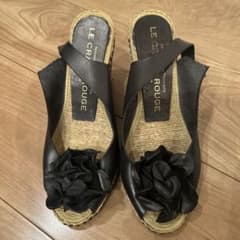 LE CRABE ROUGE ウェッジソールサンダル ブラックのサムネイル