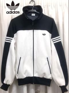 adidasデサント製 トラックジャケット 白黒 サイズ5(M～L)80s90sのサムネイル