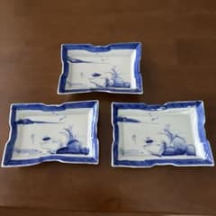 染付 山水図 角皿 3枚セット - メルカリ