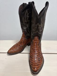 justin ウエスタンブーツ パイソンレザー 7B justin ウエスタンブーツ パイソンレザー 7B - メルカリ