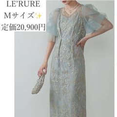 現行モデル】LE'RURE フラフィースリーブペンシルドレス M ブルー