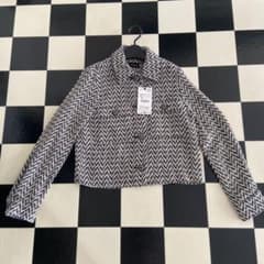 ZARA ヘリンボーン柄 ツイードジャケット XSのサムネイル