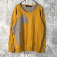 Cess/ニット(Lサイズ)/セーター/マスタード/イエロー/馬柄/長袖のサムネイル