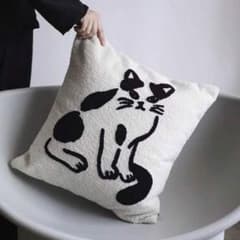 クッションカバー　猫　イラスト　45cm　シンプル - 3