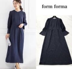 form forma マザーズドレス レース ジャガード ネイビー - メルカリ
