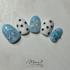 『ブルー×ホワイト リボンネイル♡』のサムネイル