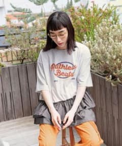 nicoand 布帛コンビフリルロックTシャツのサムネイル