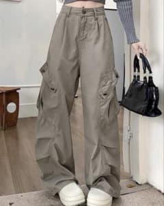 カーゴパンツ ワイドシルエット カーキのサムネイル
