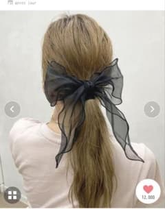 apres jour　 黒とモカ２色まとめ売り オーガンジーヘアスカーフのサムネイル