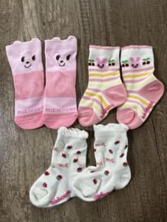 MIKI HOUSE Kids' Socks, 3-Pair Set, Sizes 11-13cm