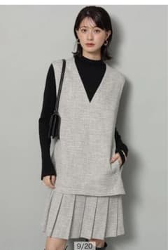 【新品未使用】Arpege story Vネックプリーツジャンスカ　タグ付き trim_fce_item6517a20a508ac.jpg ワンピース