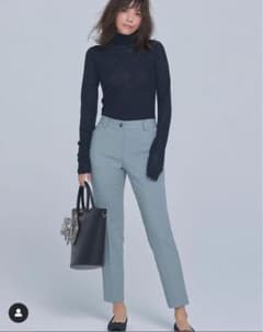 PLST PLUS STYLE スティックパンツ（コットンブレンド）　ブルーのサムネイル