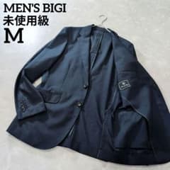未使用級】メンズビギ 高機能 洗える 千鳥格子 チェック ネイビー M 春 