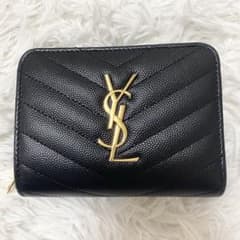 最終値下げ⭐️SAINT LAURENT 2つ折り財布 キャビアスキン YSL 黒のサムネイル