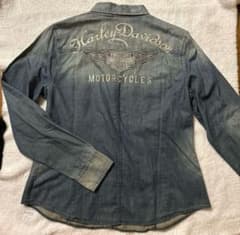 Harley Davidson デニムシャツ 長袖 ブルー刺繍のサムネイル