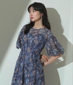 花柄シースルーロングドレス kana niana - メルカリ