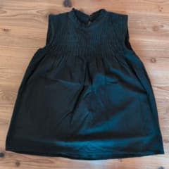 黒ノースリーブギャザー入りトップスのサムネイル