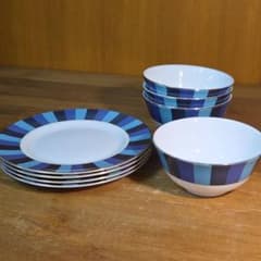 計8点！WEDGWOOD アフロディーテ プレート&ボウルセット 青 金彩 
