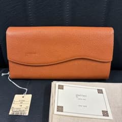 【生産終了/希少】genten ゲンテン 長財布 ウェーブカット 牛革 チャ 生産終了/希少】genten ゲンテン 長財布 ウェーブカット 牛革 チャ