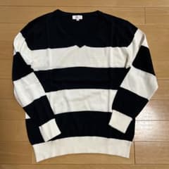Littlechic ストライプ Vネックセーター 38のサムネイル