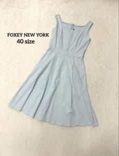 FOXEY NEW YORK 水色 ノースリーブワンピース サイズ40 - メルカリ