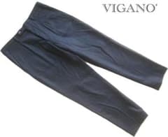 新品 VIGANO Super 120's ウールスラックス パンツ 46 紺