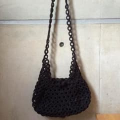 ヒロリンさま専用❗️☆リング編みのショルダーバッグ 黒のサムネイル