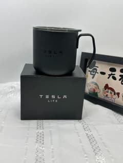 新品 Tesla テスラ ブラック メタリックグラデーション コーヒーカップ 並行輸入品 テスラ（Tesla）公式 グッズ チェック柄 マグカップ ホット