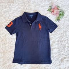 ⭐︎新品【ポロラルフローレン】ポロシャツ 半袖 ポニー刺繍 ネイビー XL ポロラルフローレンポロシャツネイビービッグポニー3ワッペン刺繍ピチ