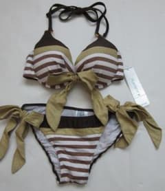 Brand new, size 9M women's underwire bikini, PLAYBOY brand, glittery striped design.