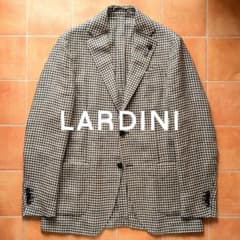 近年モデル】LARDINI ジャケット 千鳥格子 リネンシルク ベージュ 44