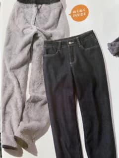 フェリシモ ぬくぬくでしあわせ あったかすっきり裏ボアパンツのサムネイル