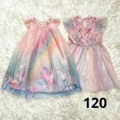 H&M ユニコーン柄 ワンピース 2点セット120のサムネイル