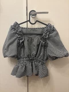 GRL 2wayチェック柄オフショルブラウスのサムネイル