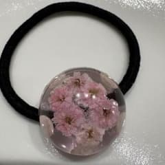 ドライフラワー ピンク花 レジンヘアゴム 19 - メルカリ