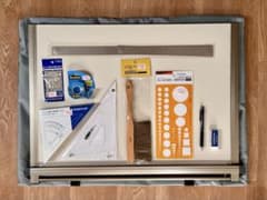 【美品】製図板　A2平行定規　建築士試験 レモン画翠　バック・製図道具付きのサムネイル