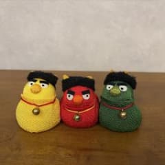 鬼のちりめんお手玉　赤緑黄　3点セット