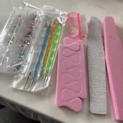 Nail art set: stone, dot pen, file