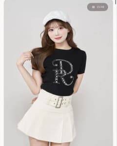 Darich ダーリッチ　DRビジューリブニットトップス　ブラック レディースのサムネイル