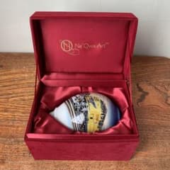 アメリカ　ハンドメイド　手描き　ガラス　オーナメント　箱入り　電車　鉄道